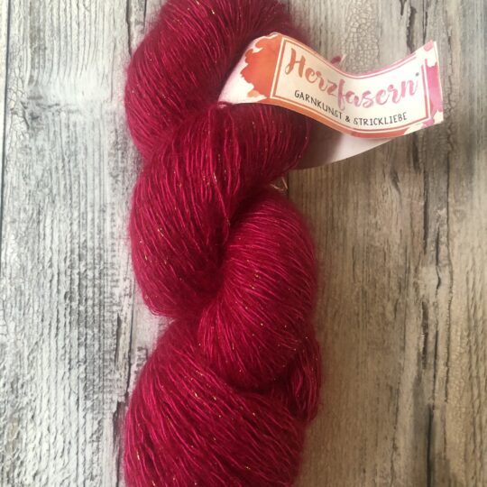 Liebling 2- 58 Seide Mohair Lurex Tiefrot